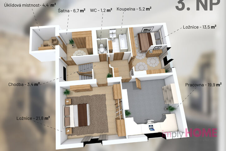 Prodej rodinný dům 5+1/2x balkón + garáž, 188 m2 m2, ul. K Šedivce, Praha 6 - Nebušice